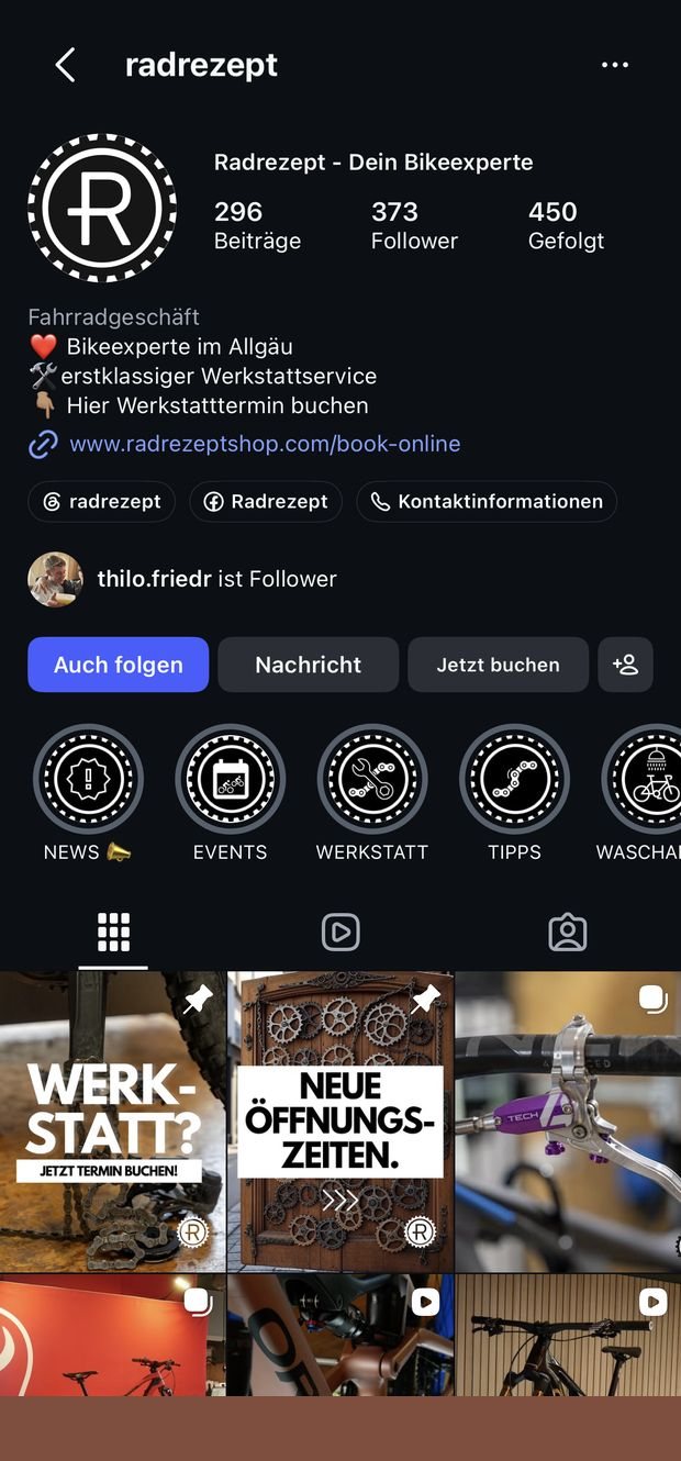Instagram-Profil von radrezept